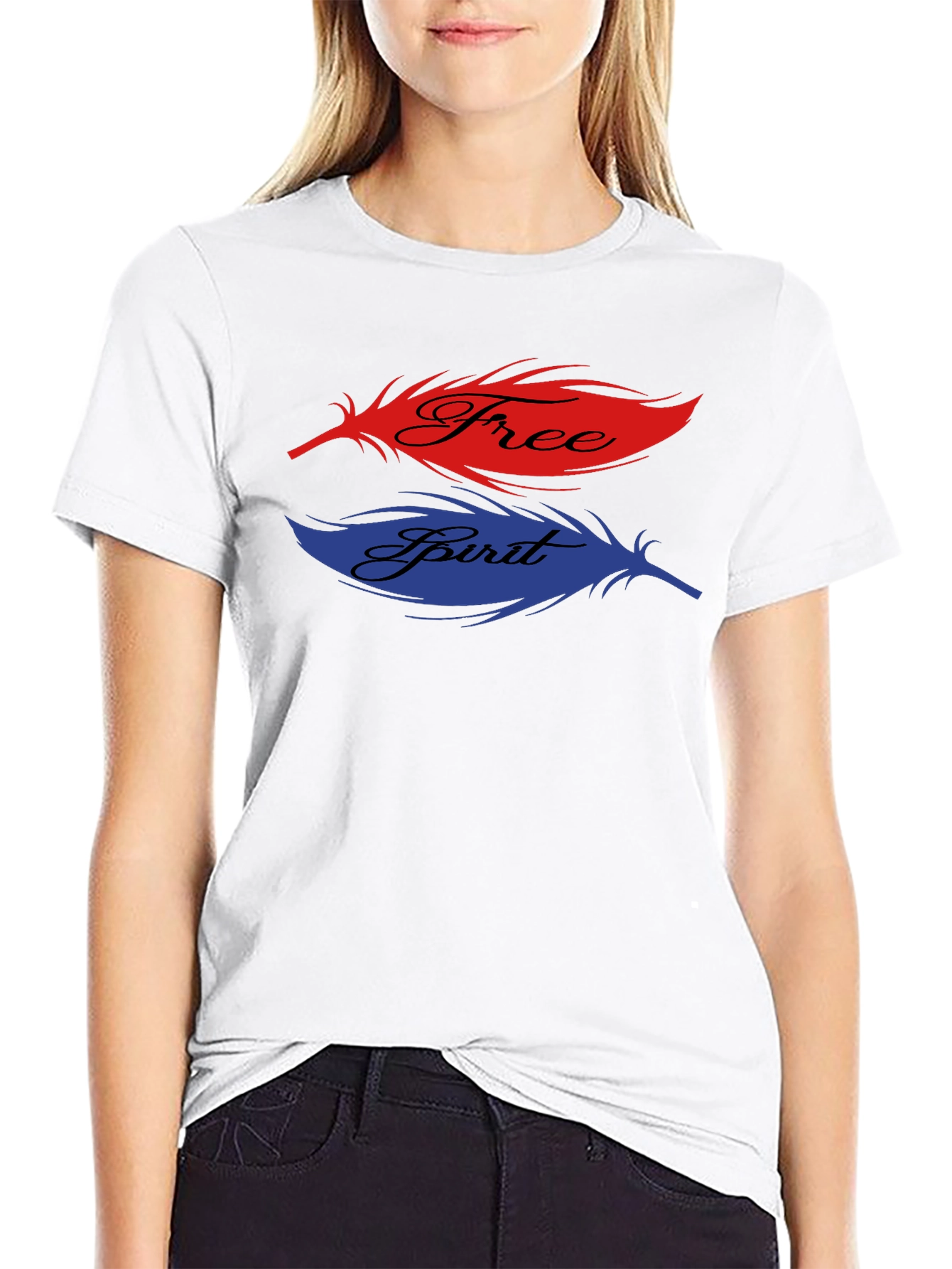 Free Spirit Feather Graphic T-Shirt