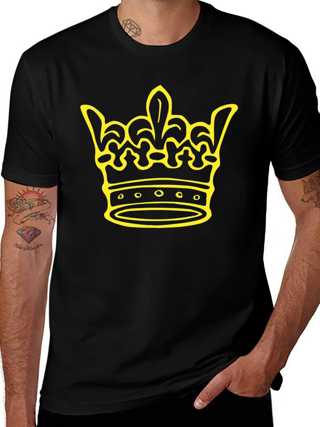 Crown Graphic Tee - Black Cotton Blend