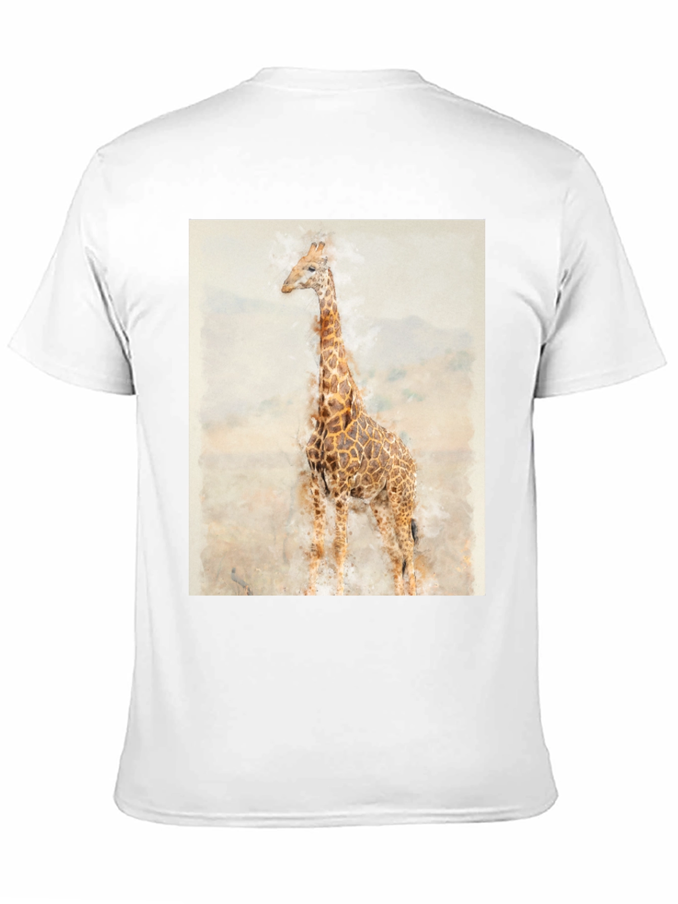 Watercolor Giraffe Graphic Tee - Black