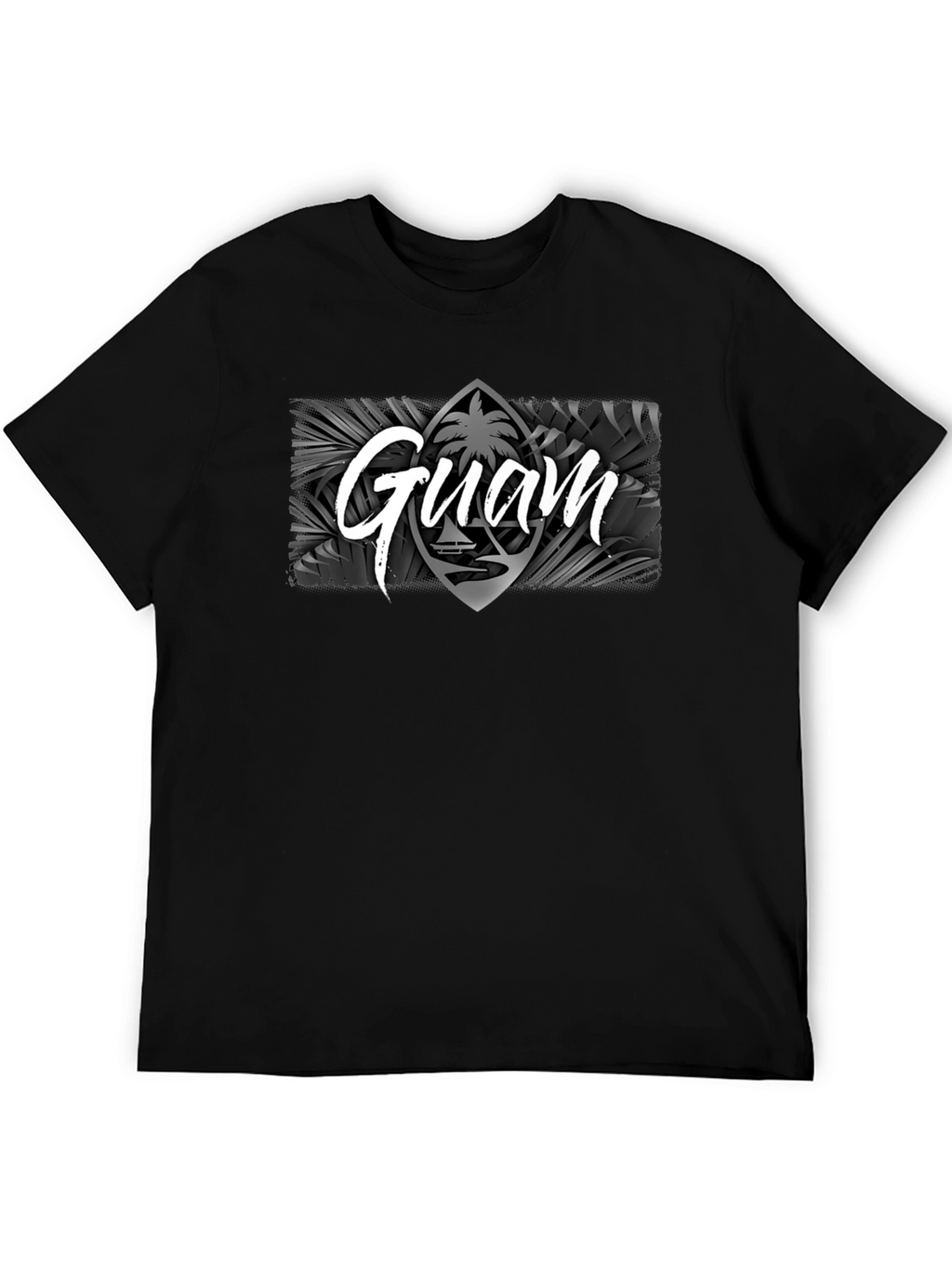 Guam Palm Tree T-Shirt Black Mens