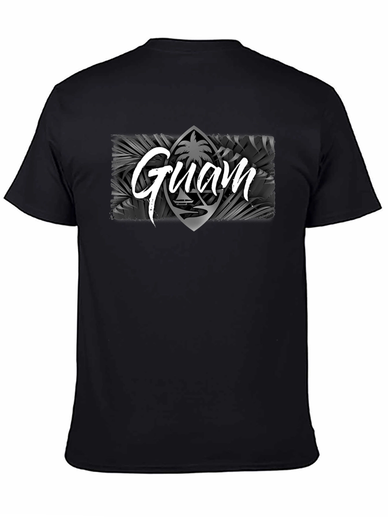 Guam Palm Tree T-Shirt Black Mens
