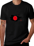 Japan Flag Graphic Tee - Brush Stroke Design