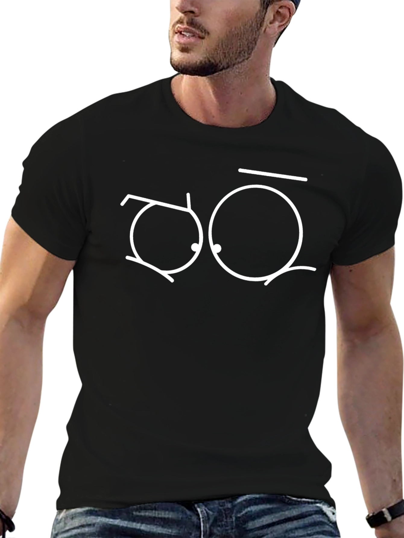 Funny Eyes Graphic T-Shirt - Black