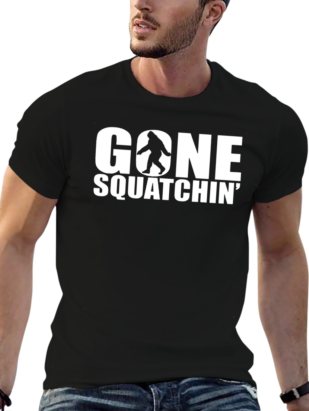 Gone Squatchin Bigfoot T-Shirt - Funny Outdoor Tee