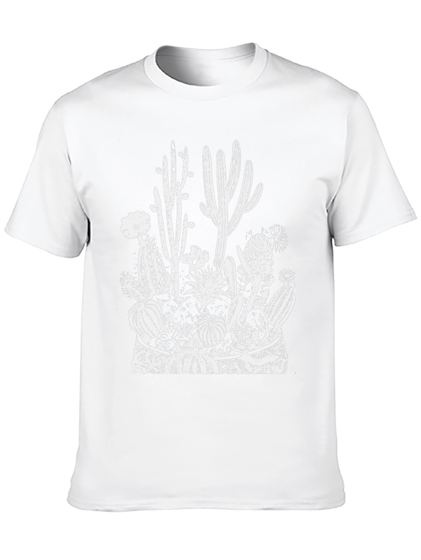 Cactus Print Black Tee - Desert Style