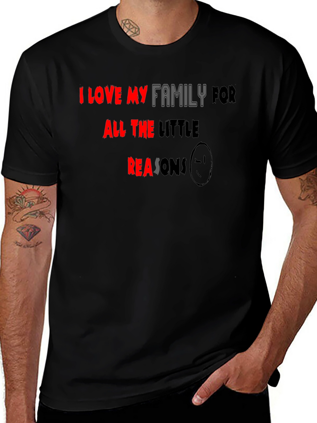 I Love My Family Black T-Shirt