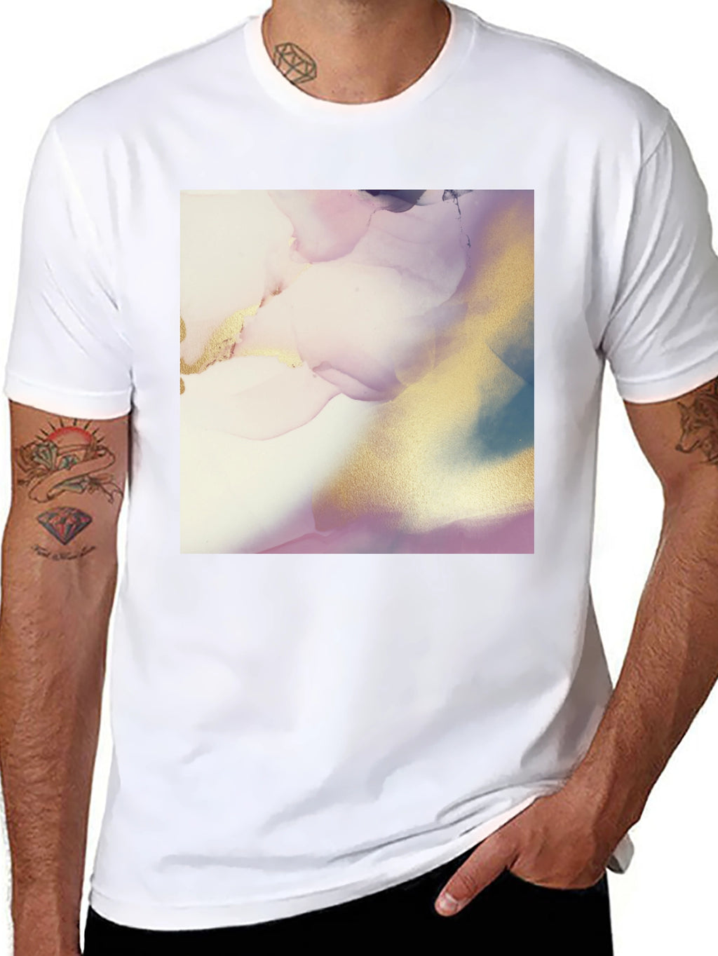 Abstract Art Print Black T-Shirt for Men