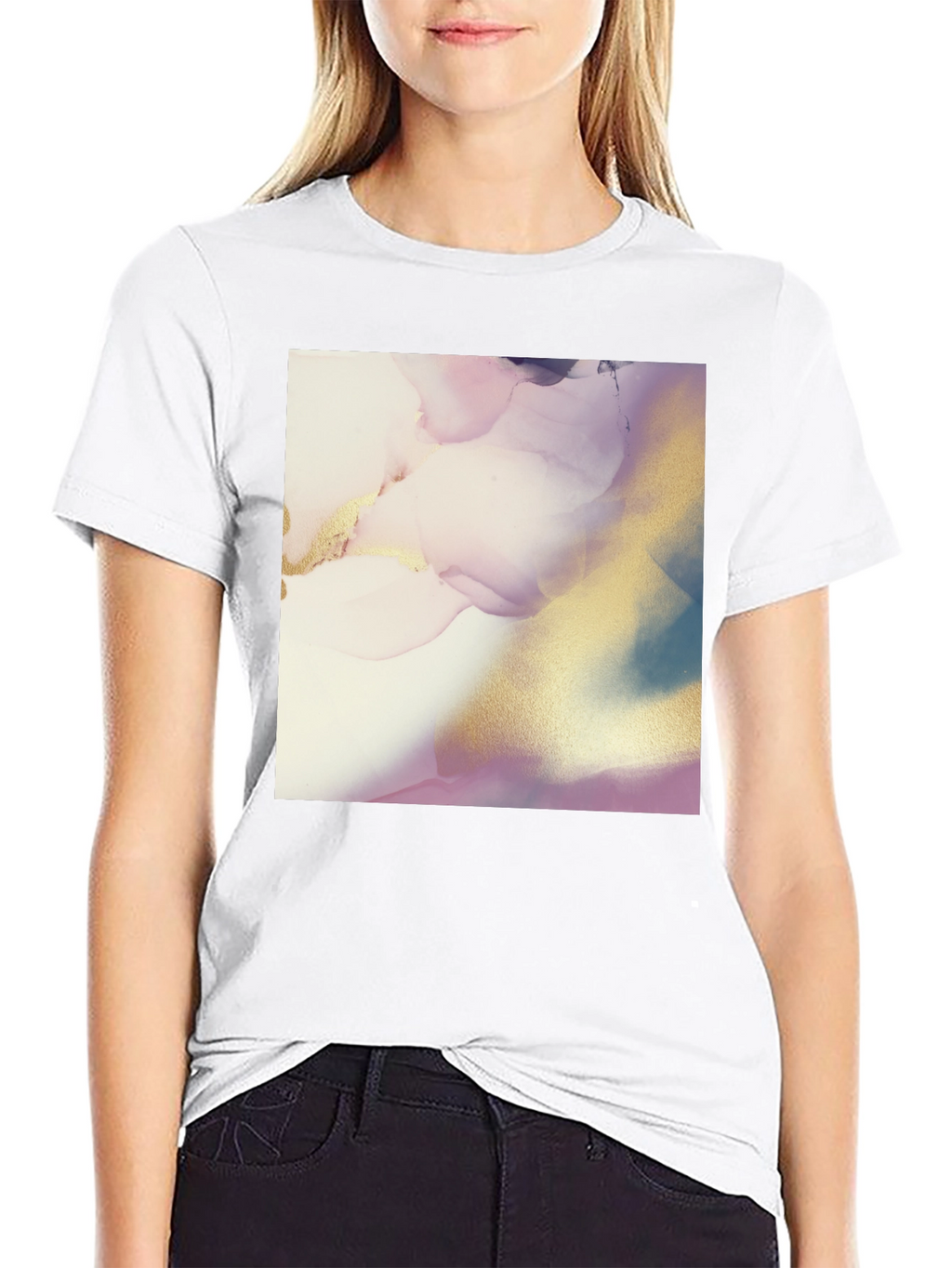 Abstract Art Print Black T-Shirt for Men