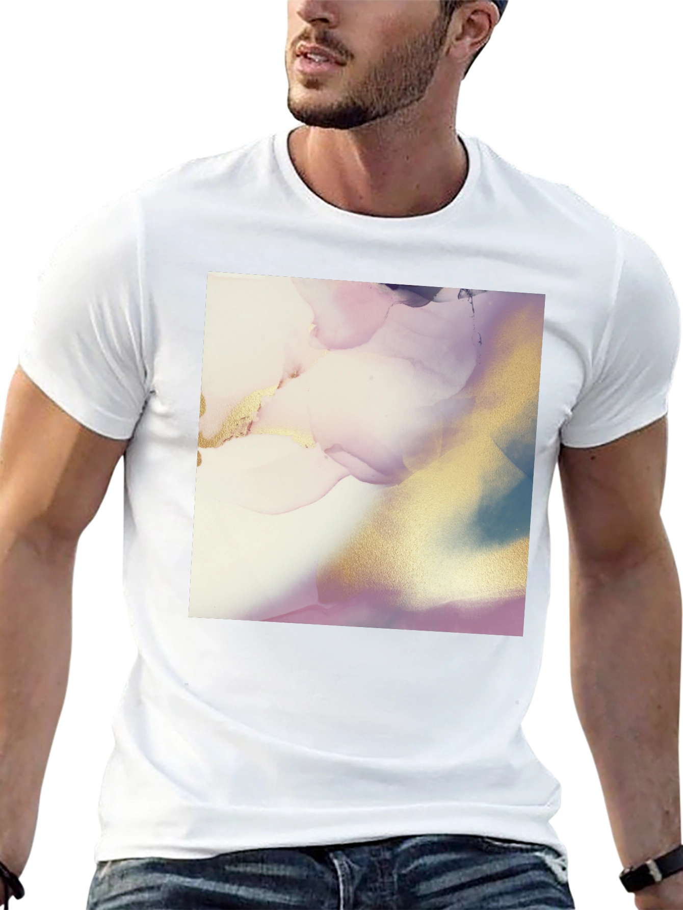 Abstract Art Print Black T-Shirt for Men