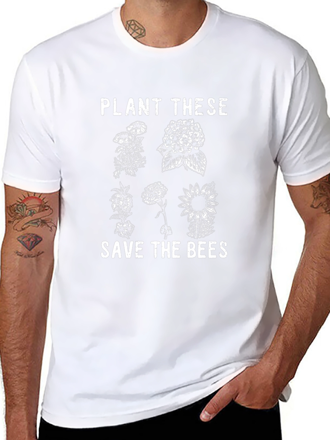 Plant These Save the Bees Black T-Shirt