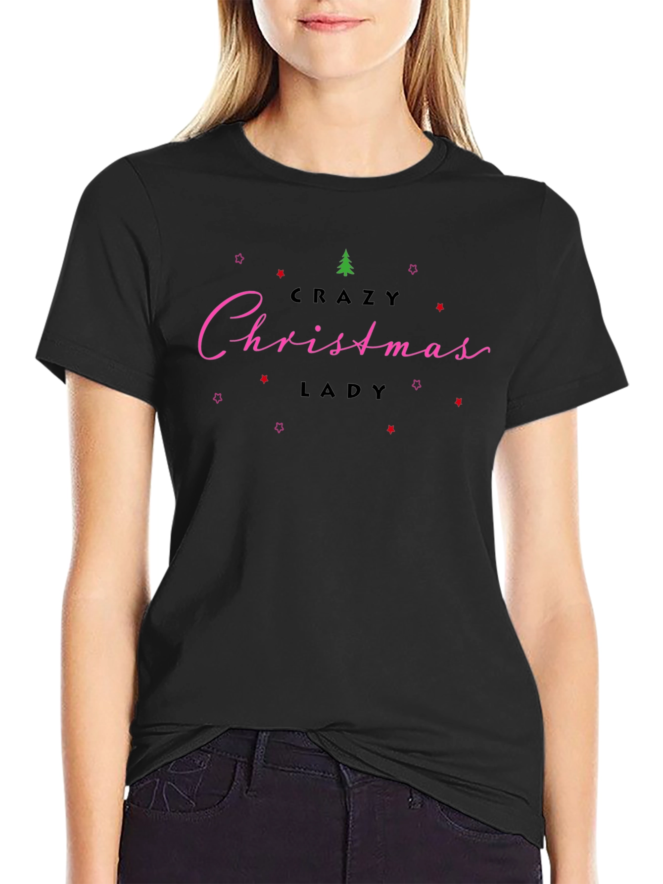 Crazy Christmas Lady T-Shirt Holiday Tee