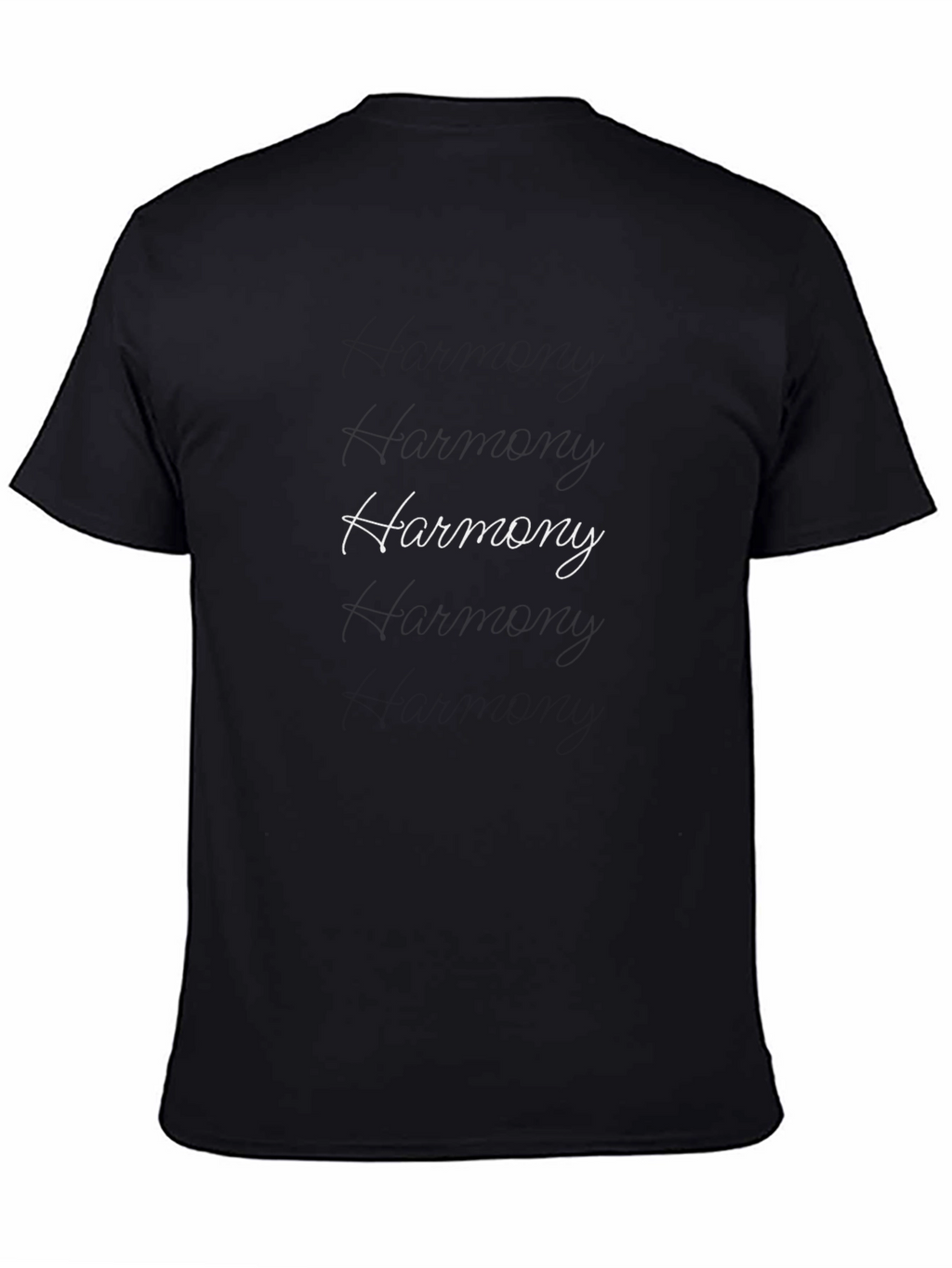 Harmony Black Cotton Blend Unisex T-Shirt