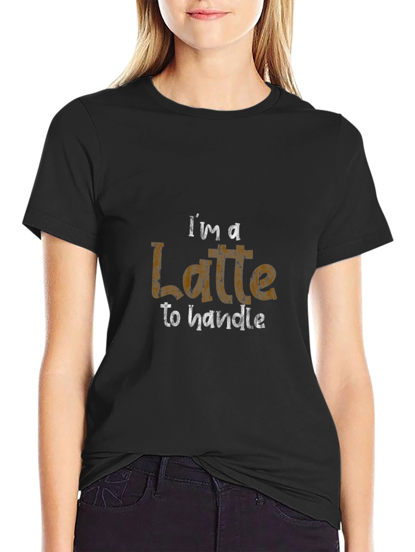 Latte to Handle Graphic Tee - Black Cotton Shirt