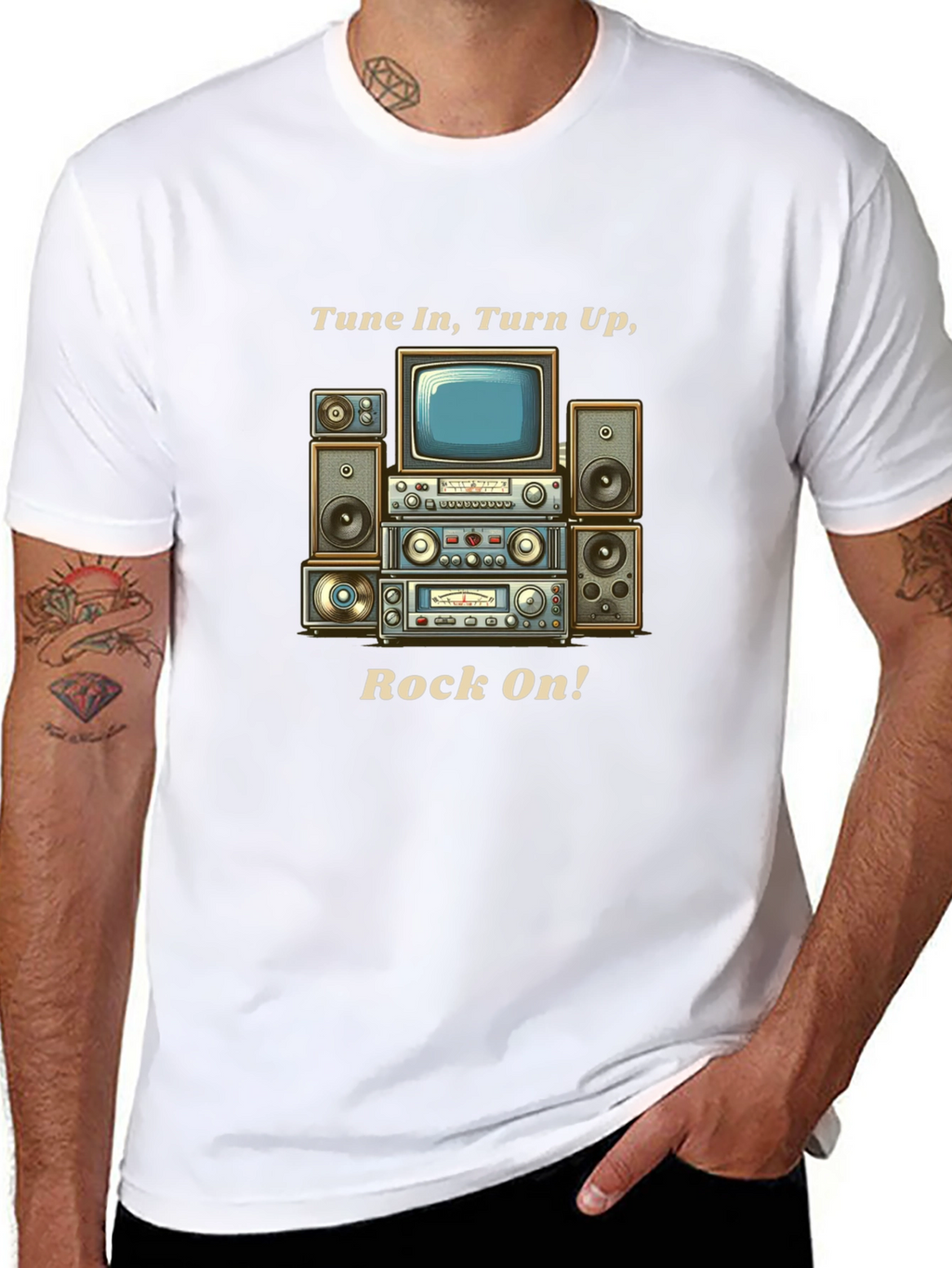 Tune In Turn Up Rock On! Graphic T-Shirt