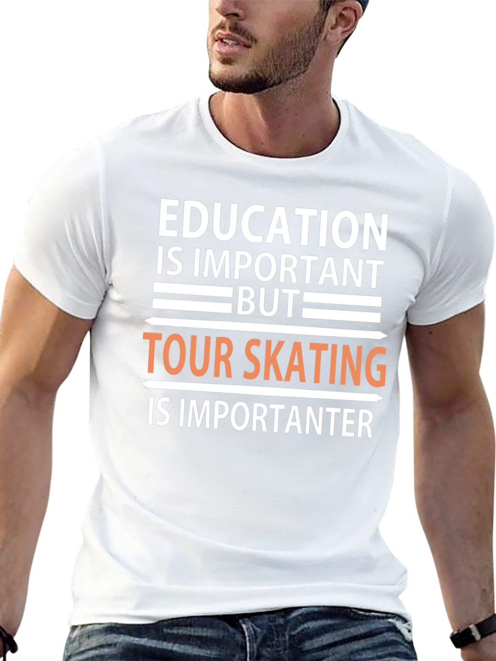 Education vs Skating T-Shirt: Important Importanter!