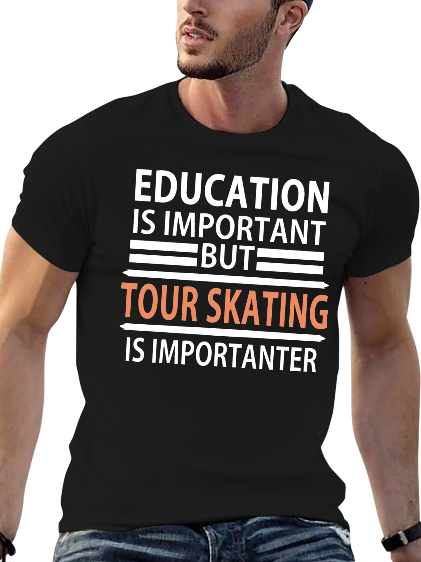 Education vs Skating T-Shirt: Important Importanter!