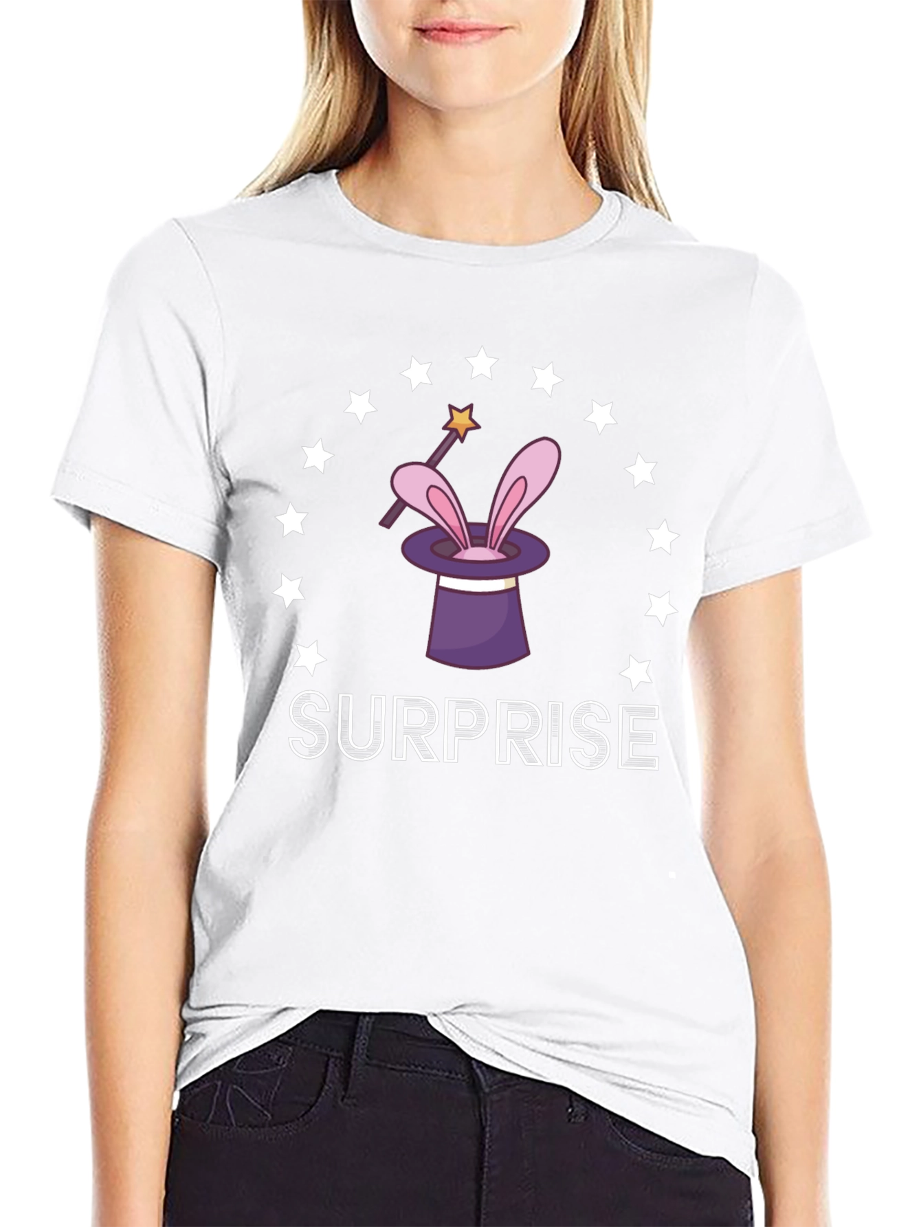 Magical Surprise T-Shirt: Rabbit in a Hat Design