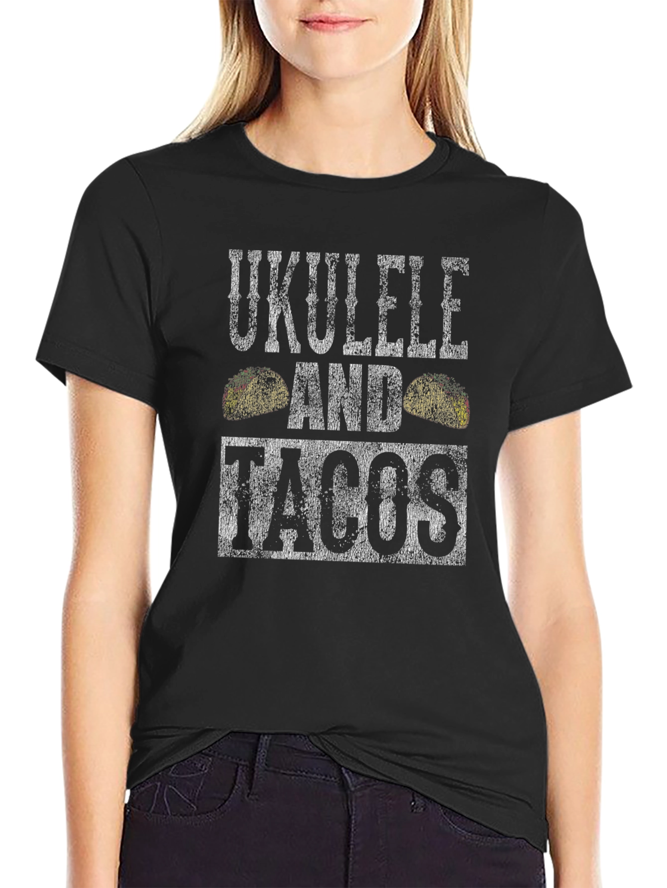 Ukulele and Tacos Graphic T-Shirt