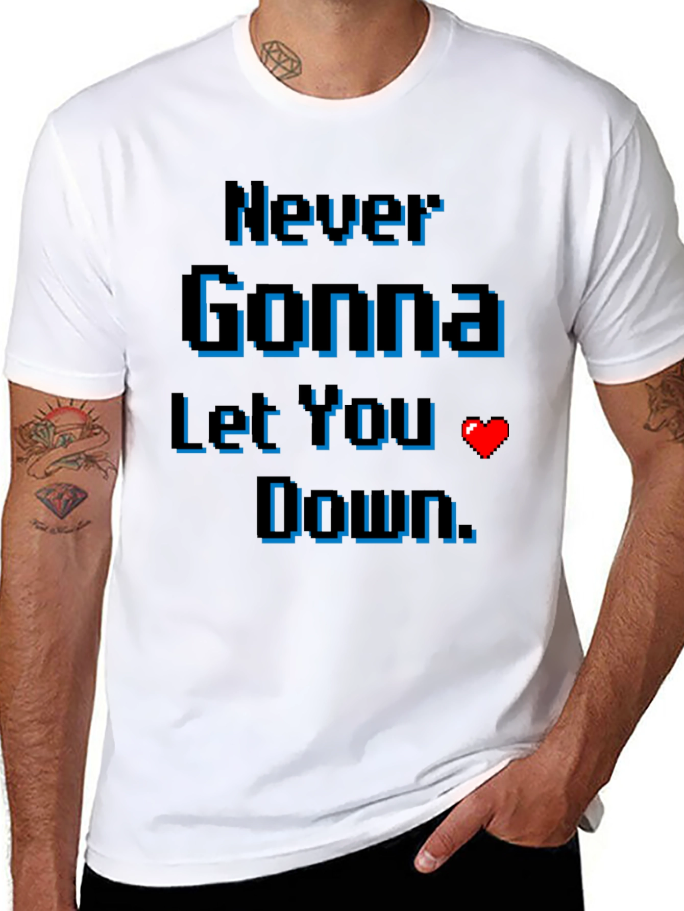 Never Gonna Let You Down Pixel Art T-Shirt