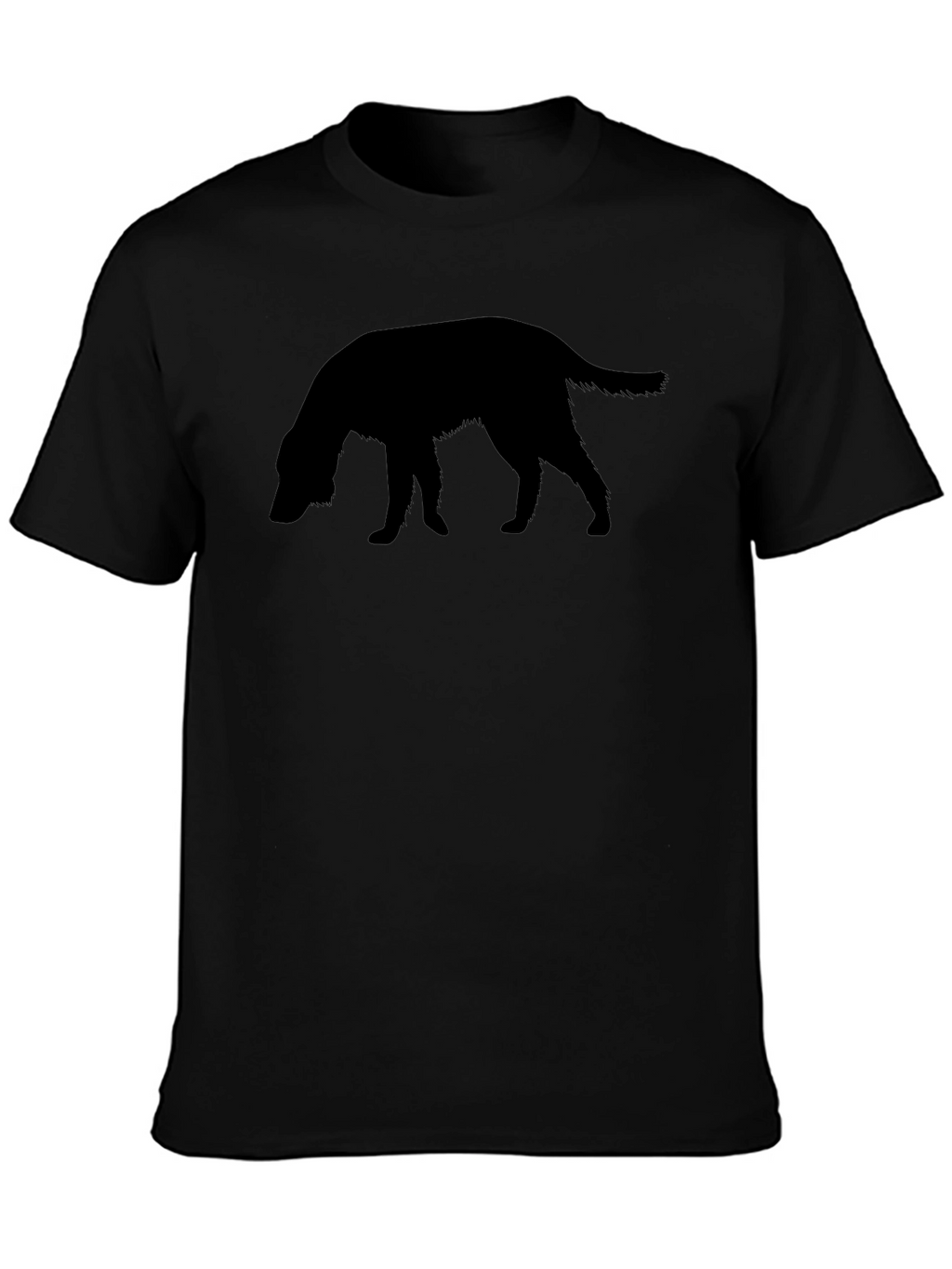 Dog Silhouette Graphic Tee - Black Cotton T-Shirt