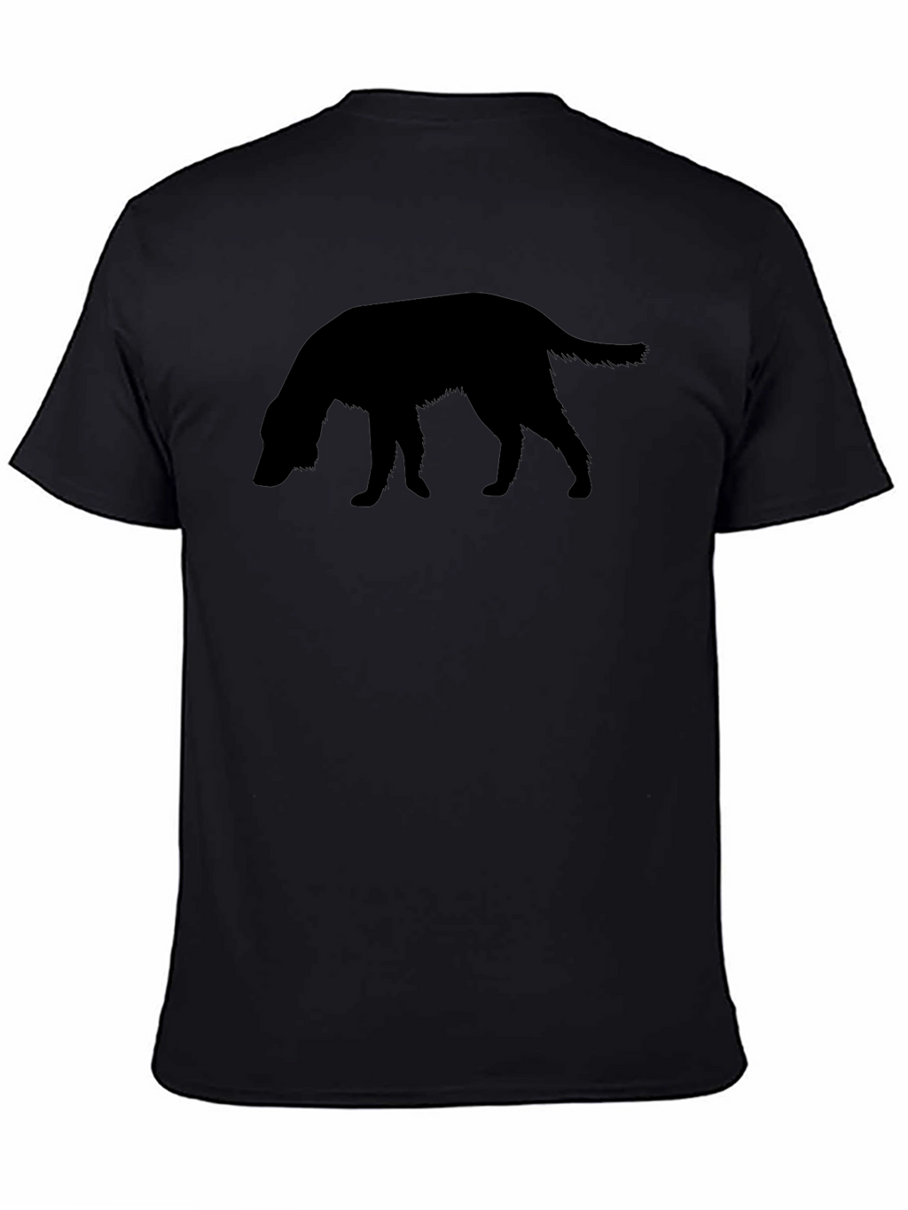 Dog Silhouette Graphic Tee - Black Cotton T-Shirt