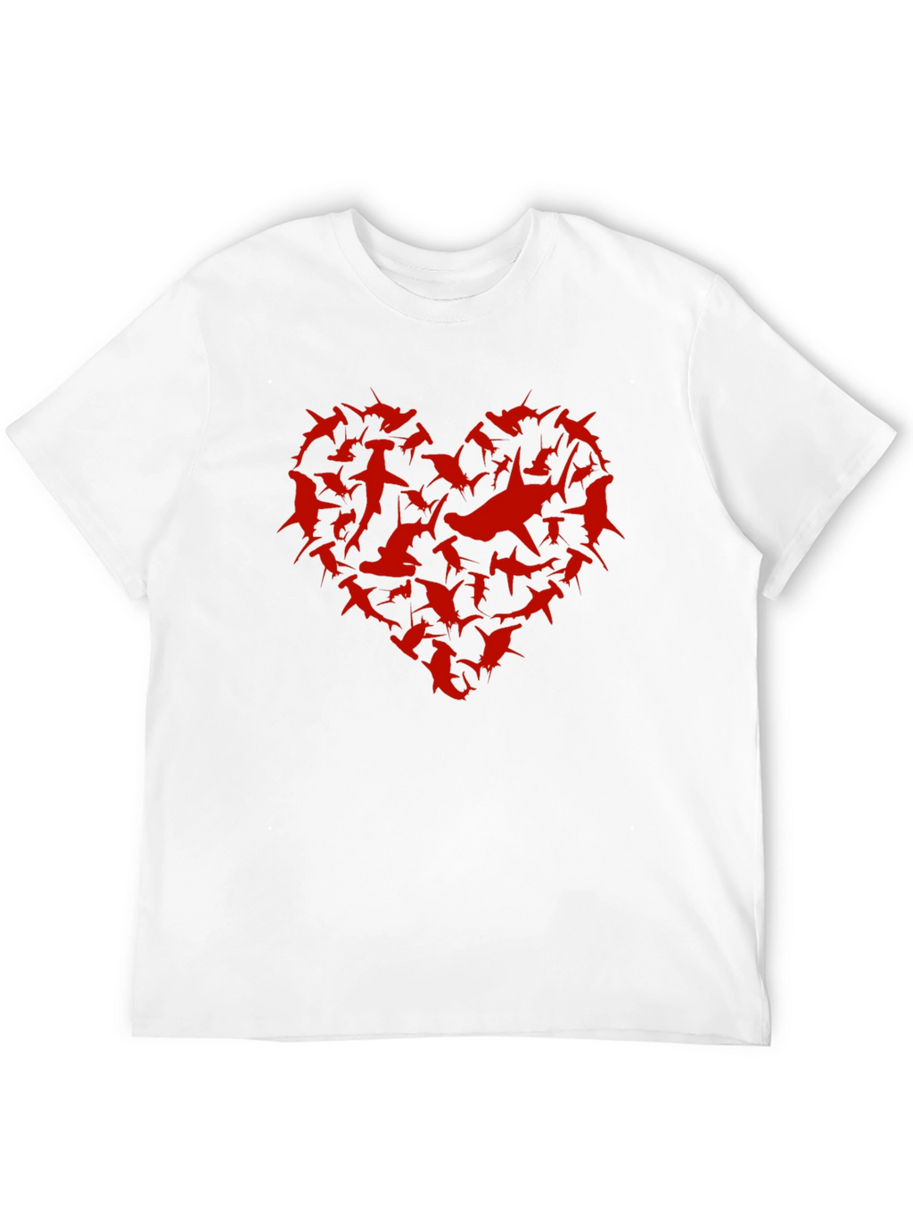 Shark Heart Graphic Tee - Black Cotton T-Shirt