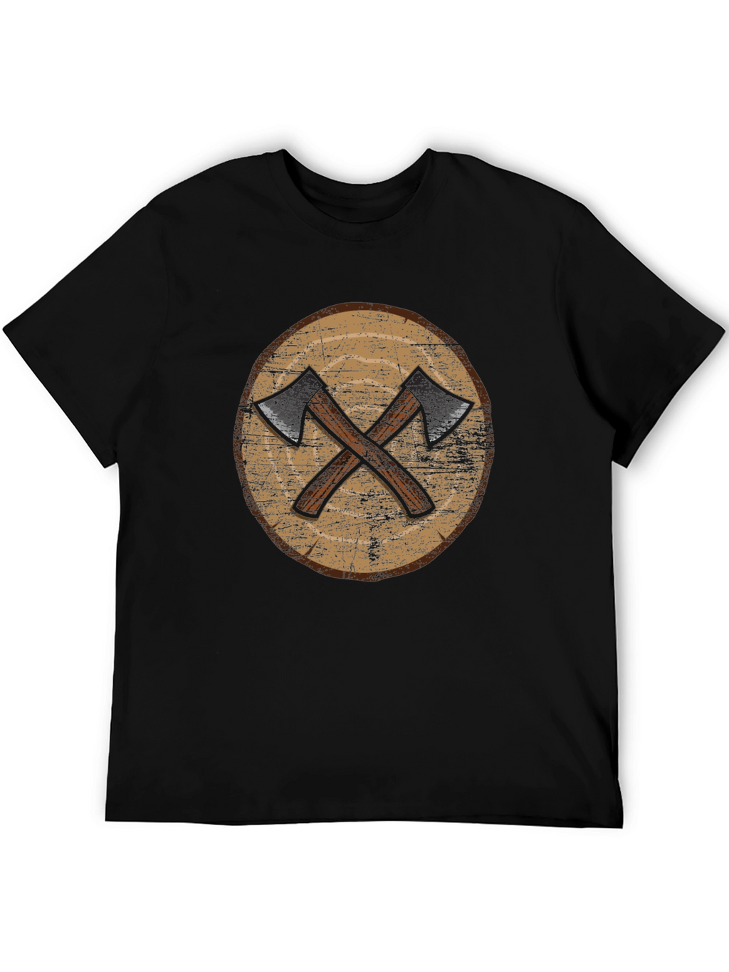 Viking Axe Shield Graphic Tee - Black