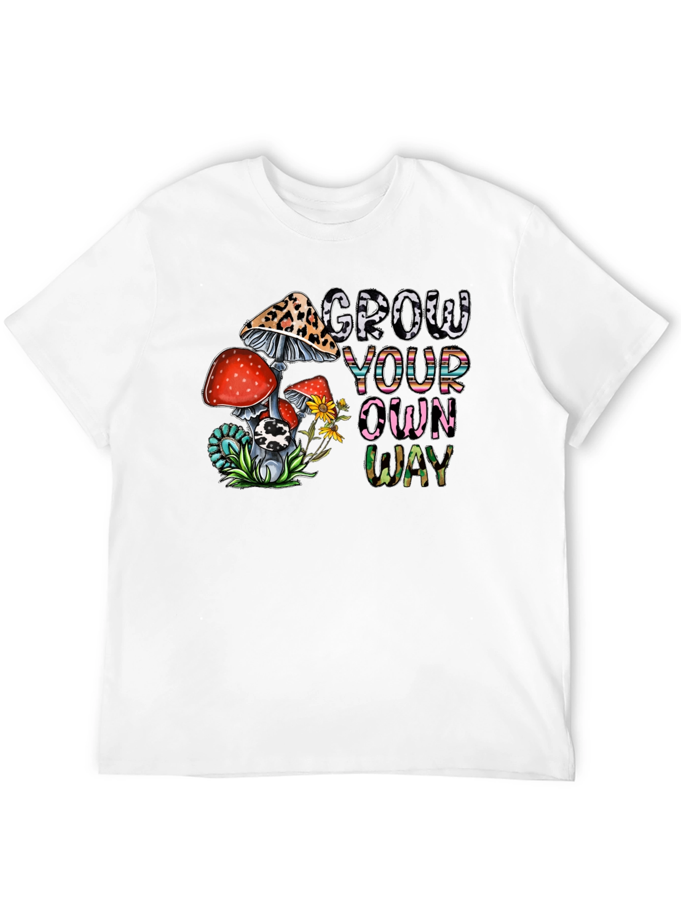 Grow Your Own Way Tee - Funky Mushroom Design