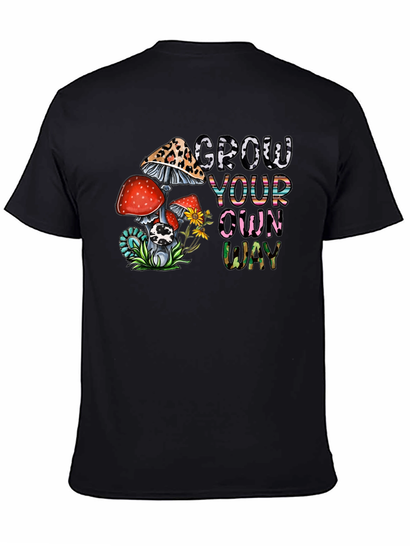 Grow Your Own Way Tee - Funky Mushroom Design