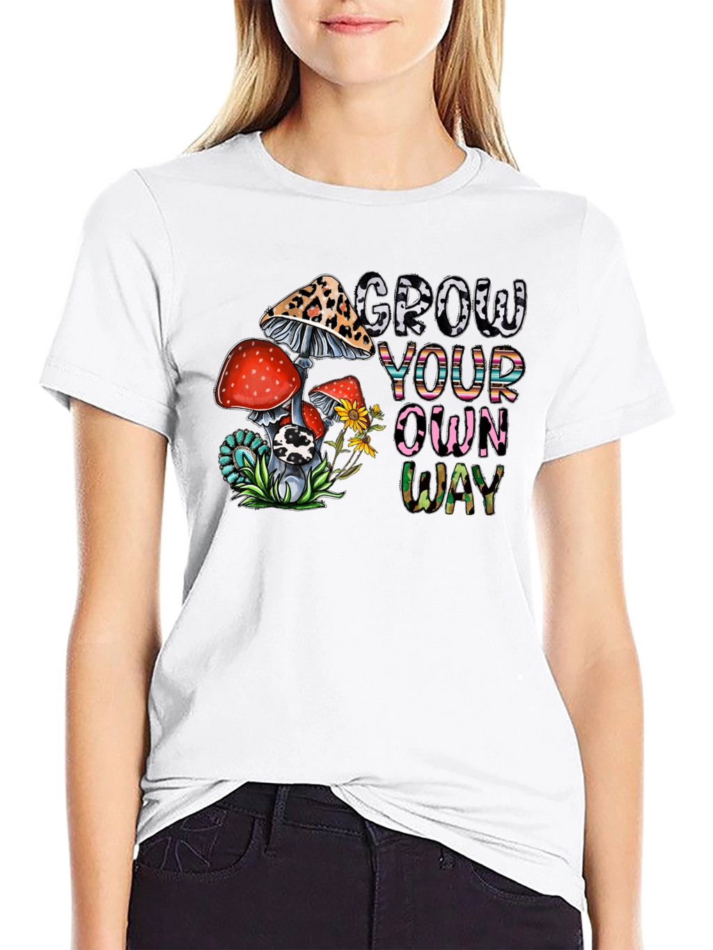 Grow Your Own Way Tee - Funky Mushroom Design
