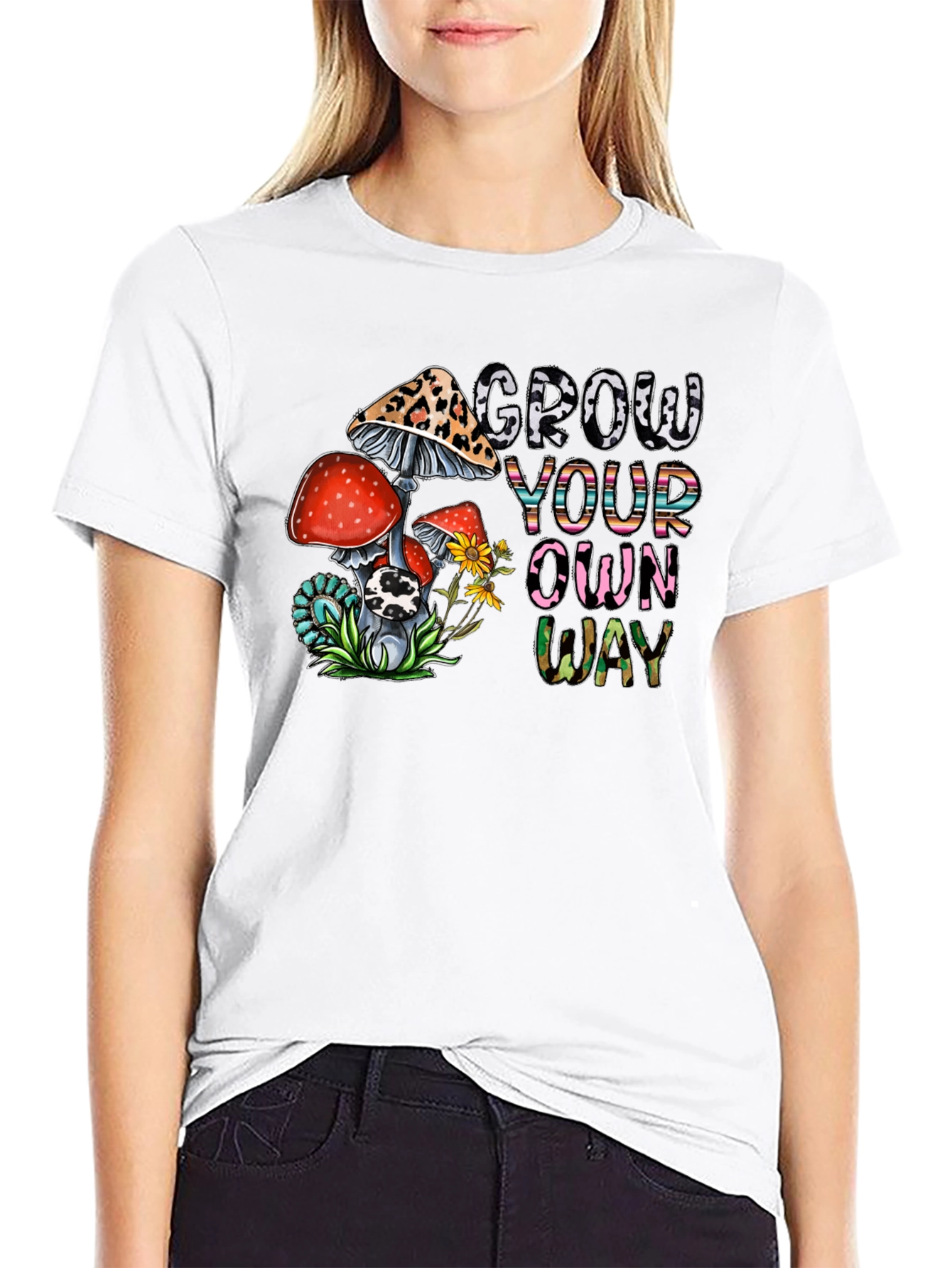 Grow Your Own Way Tee - Funky Mushroom Design