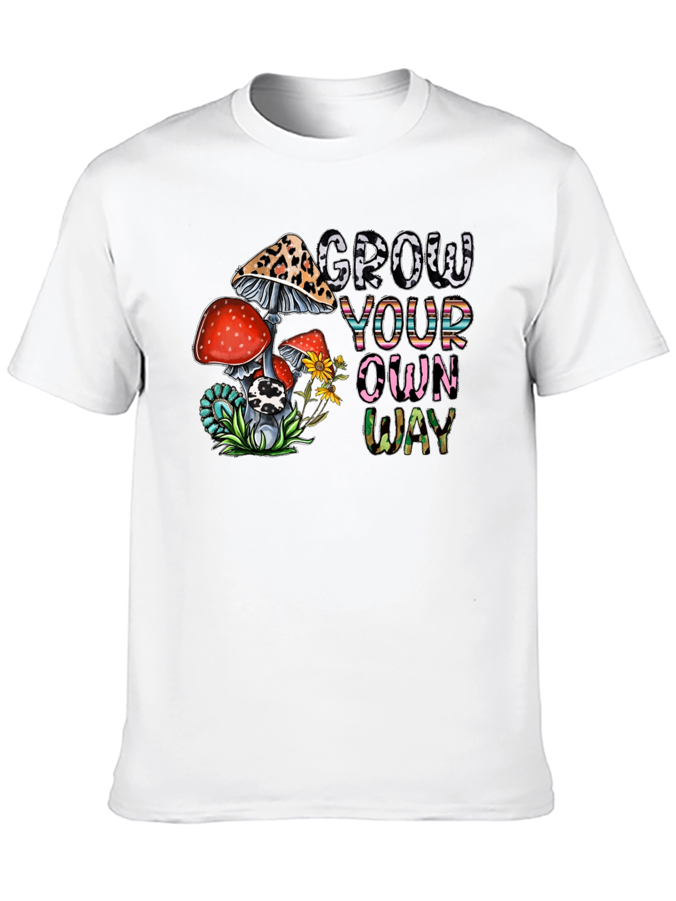 Grow Your Own Way Tee - Funky Mushroom Design