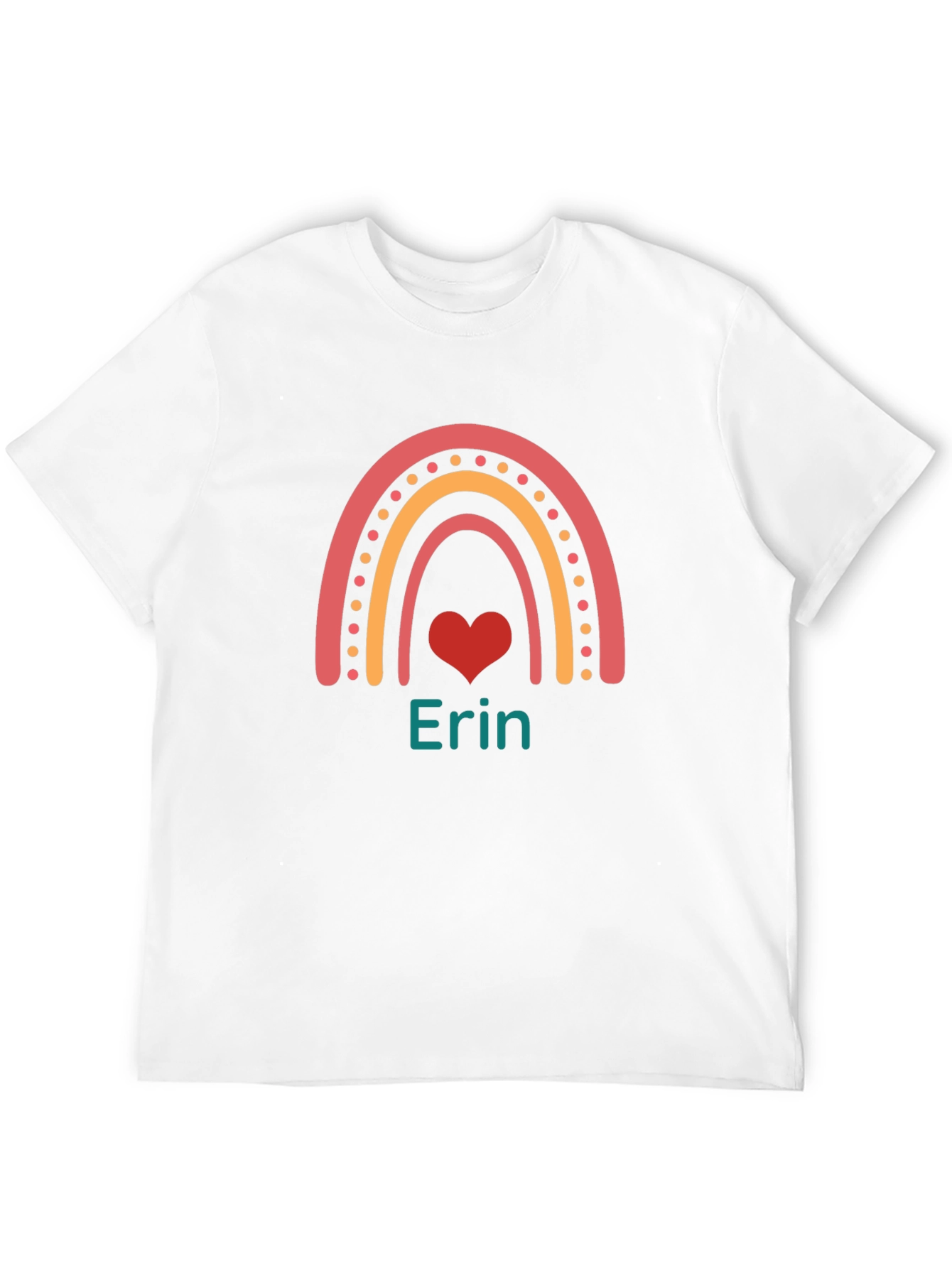 Erin Rainbow Heart Personalized T-Shirt