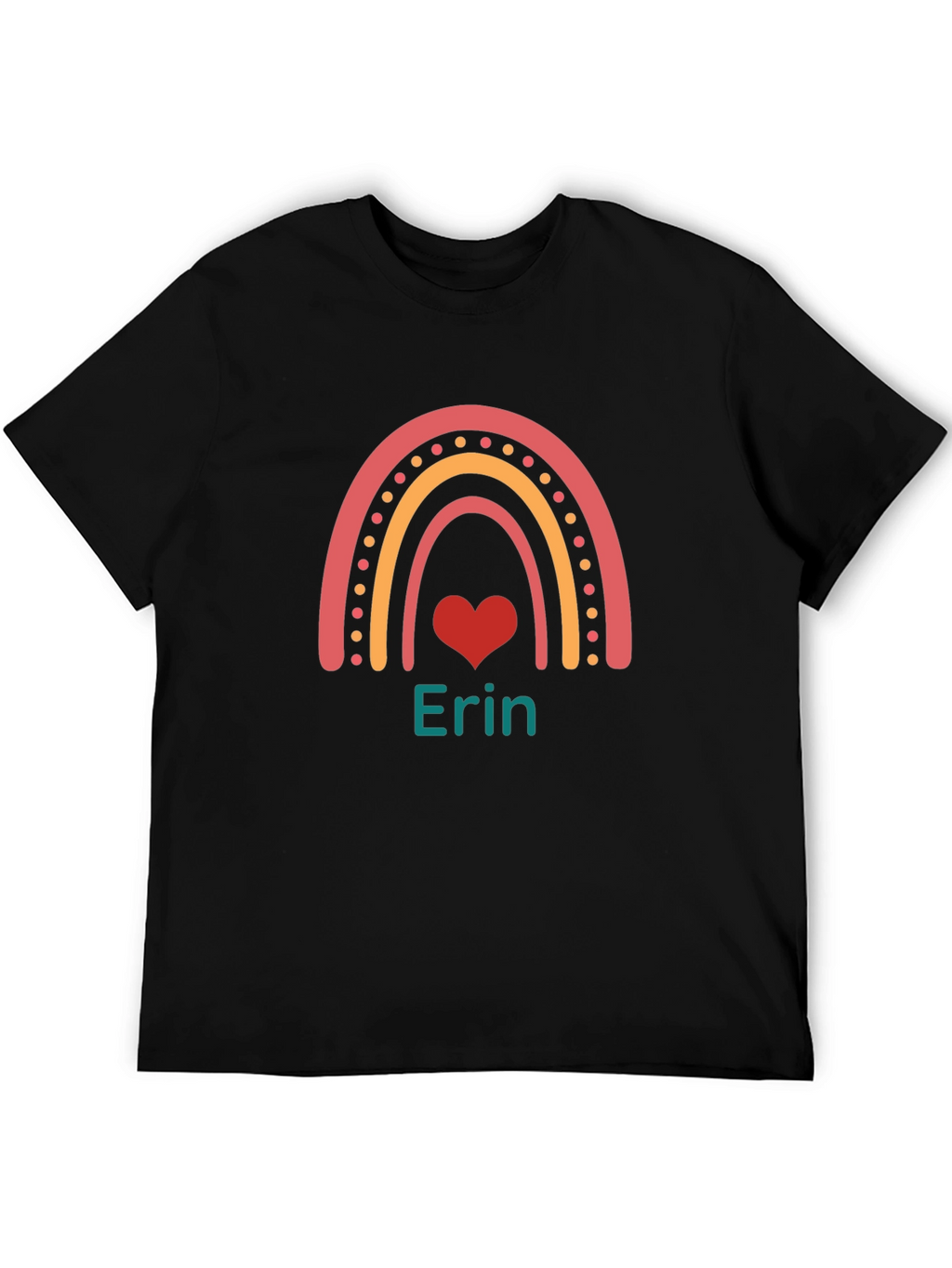 Erin Rainbow Heart Personalized T-Shirt