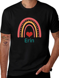 Erin Rainbow Heart Personalized T-Shirt