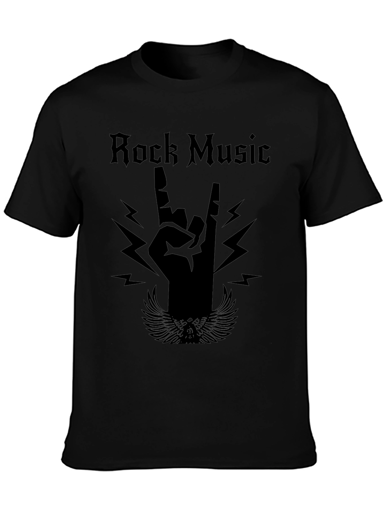 Rock Music Graphic Tee - Black