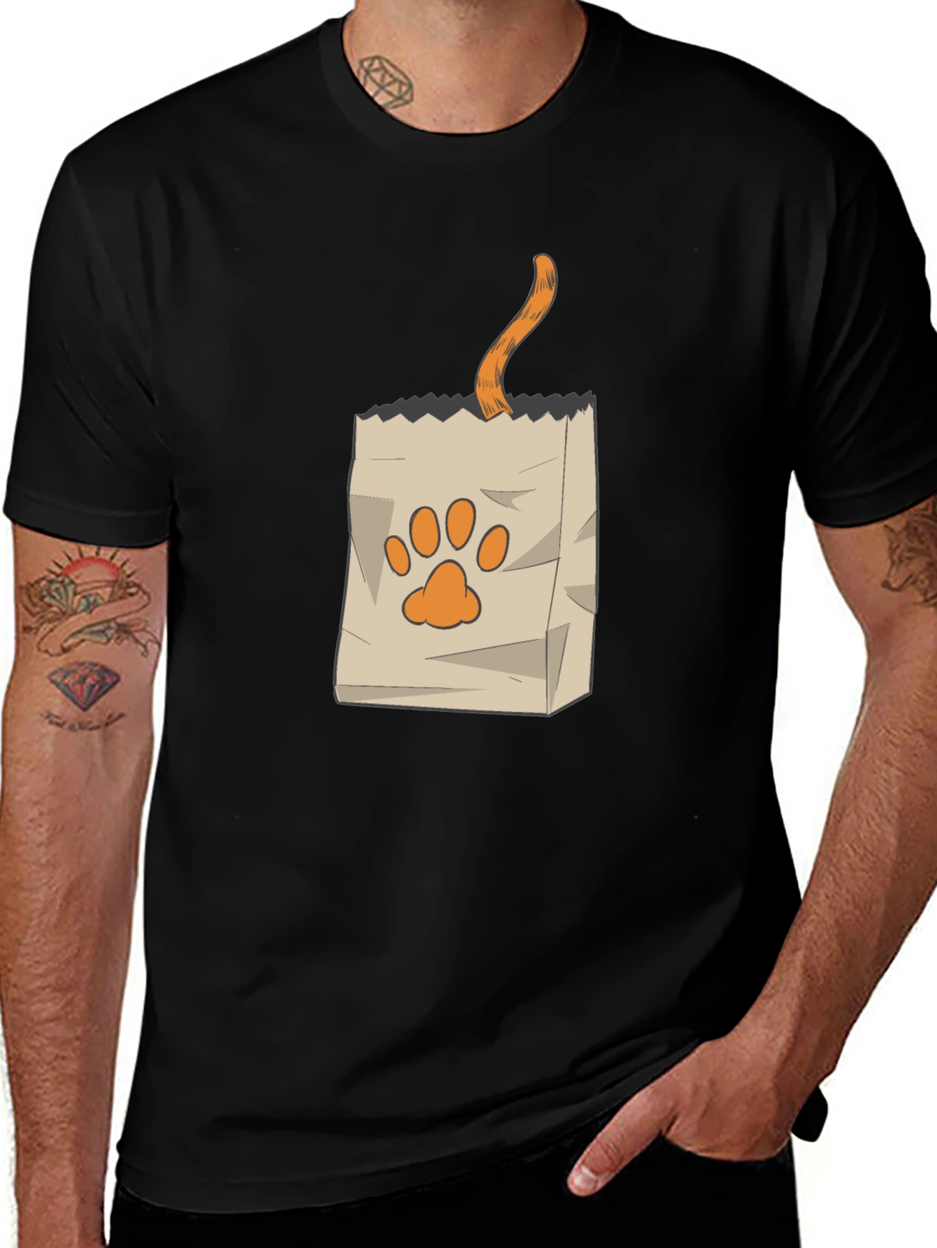 Cat in Bag Graphic Tee - Funny Pet Lover Shirt