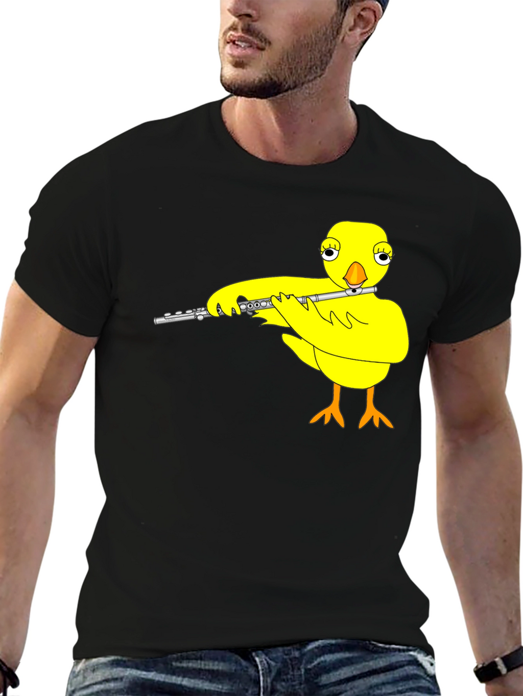 Musical Chick Graphic Tee - Black Cotton T-Shirt