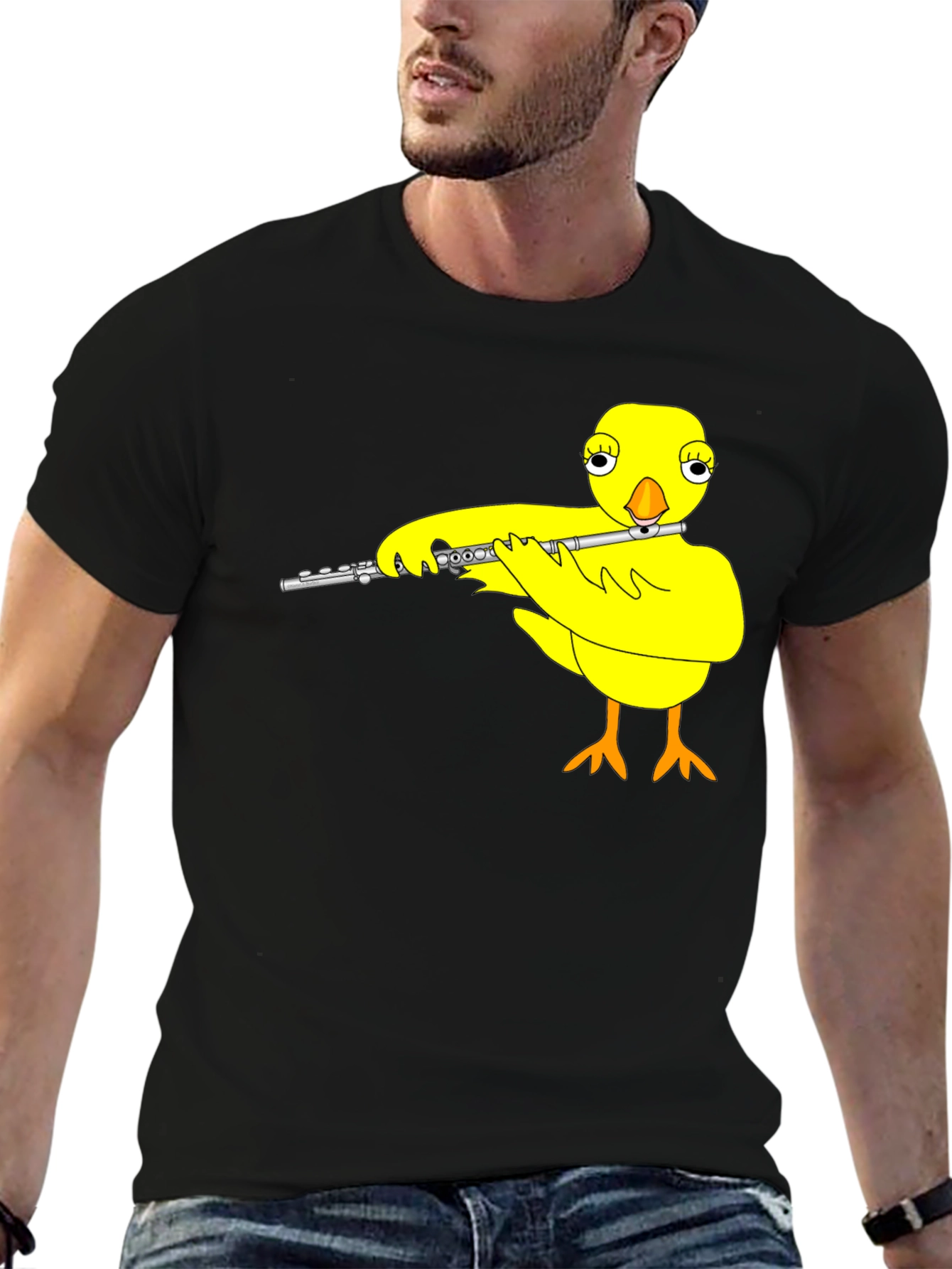Musical Chick Graphic Tee - Black Cotton T-Shirt