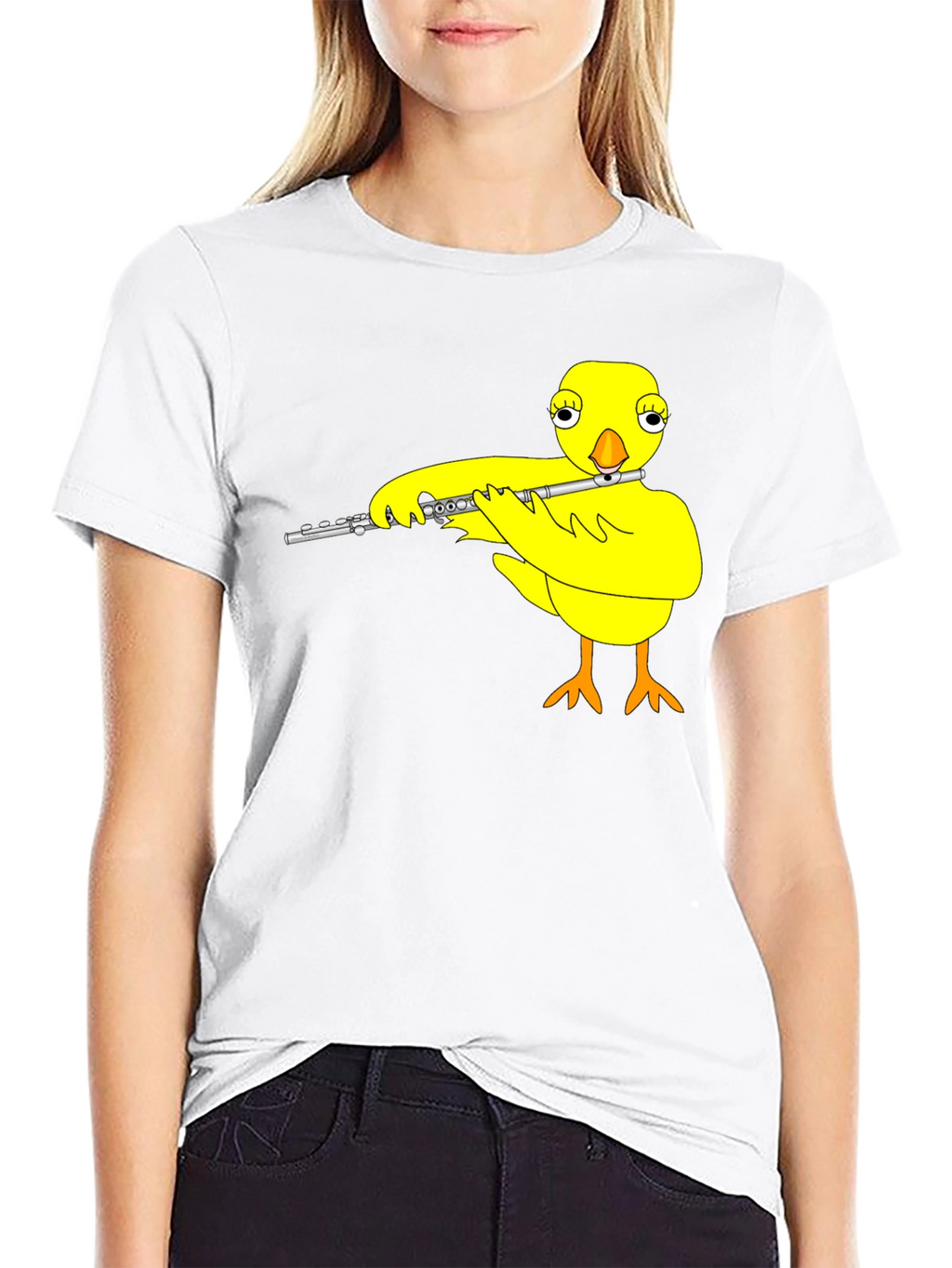 Musical Chick Graphic Tee - Black Cotton T-Shirt