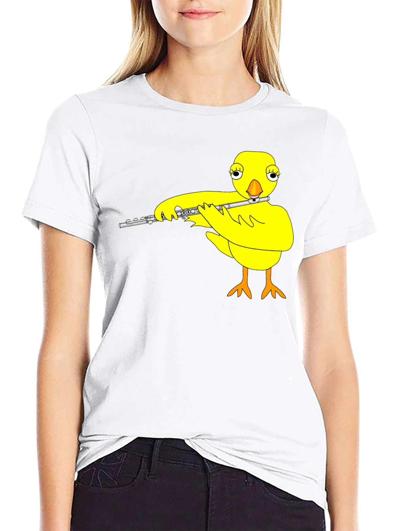 Musical Chick Graphic Tee - Black Cotton T-Shirt