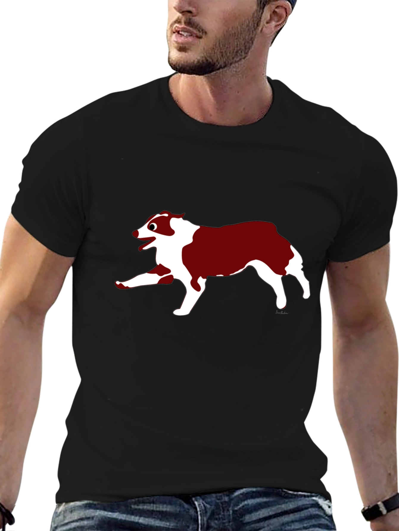 Dog Graphic Black T-Shirt