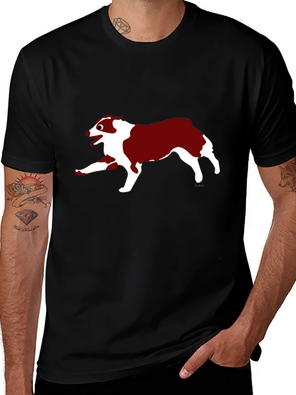 Dog Graphic Black T-Shirt