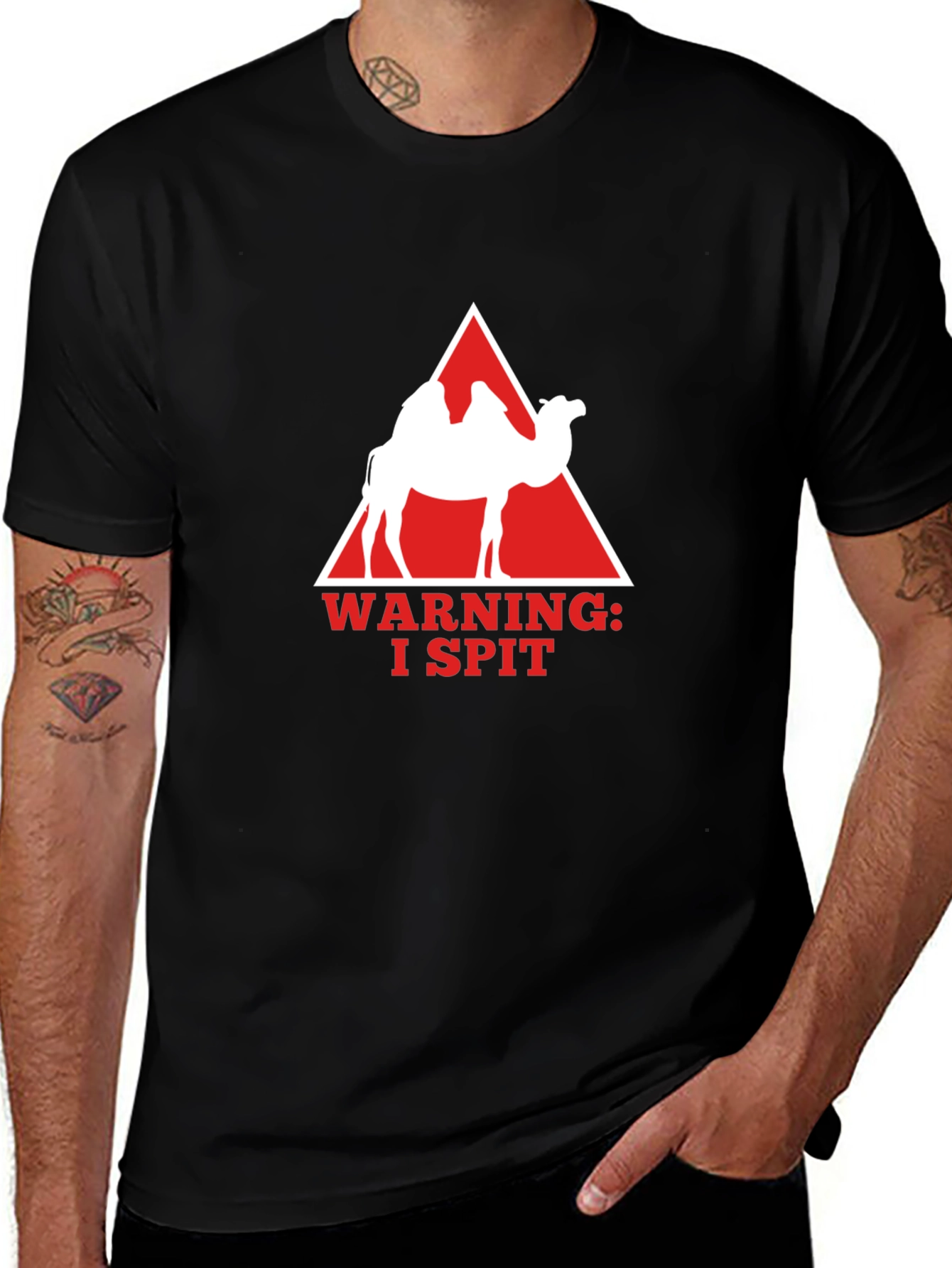 Warning I Spit Camel T-Shirt