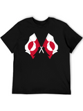 Greenland Flag Graphic Tee - Black Cotton T-Shirt