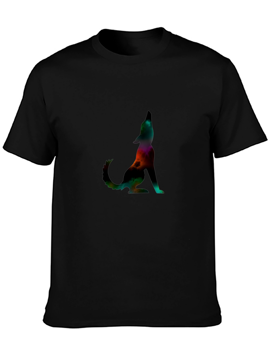 Galaxy Wolf Graphic Tee - Stylish Mens Black T-Shirt