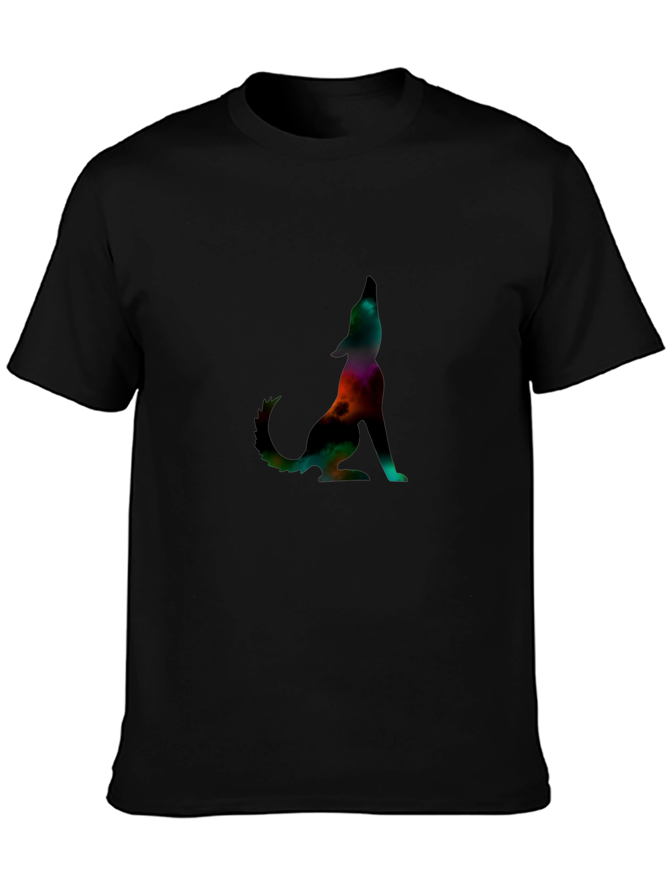 Galaxy Wolf Graphic Tee - Stylish Mens Black T-Shirt