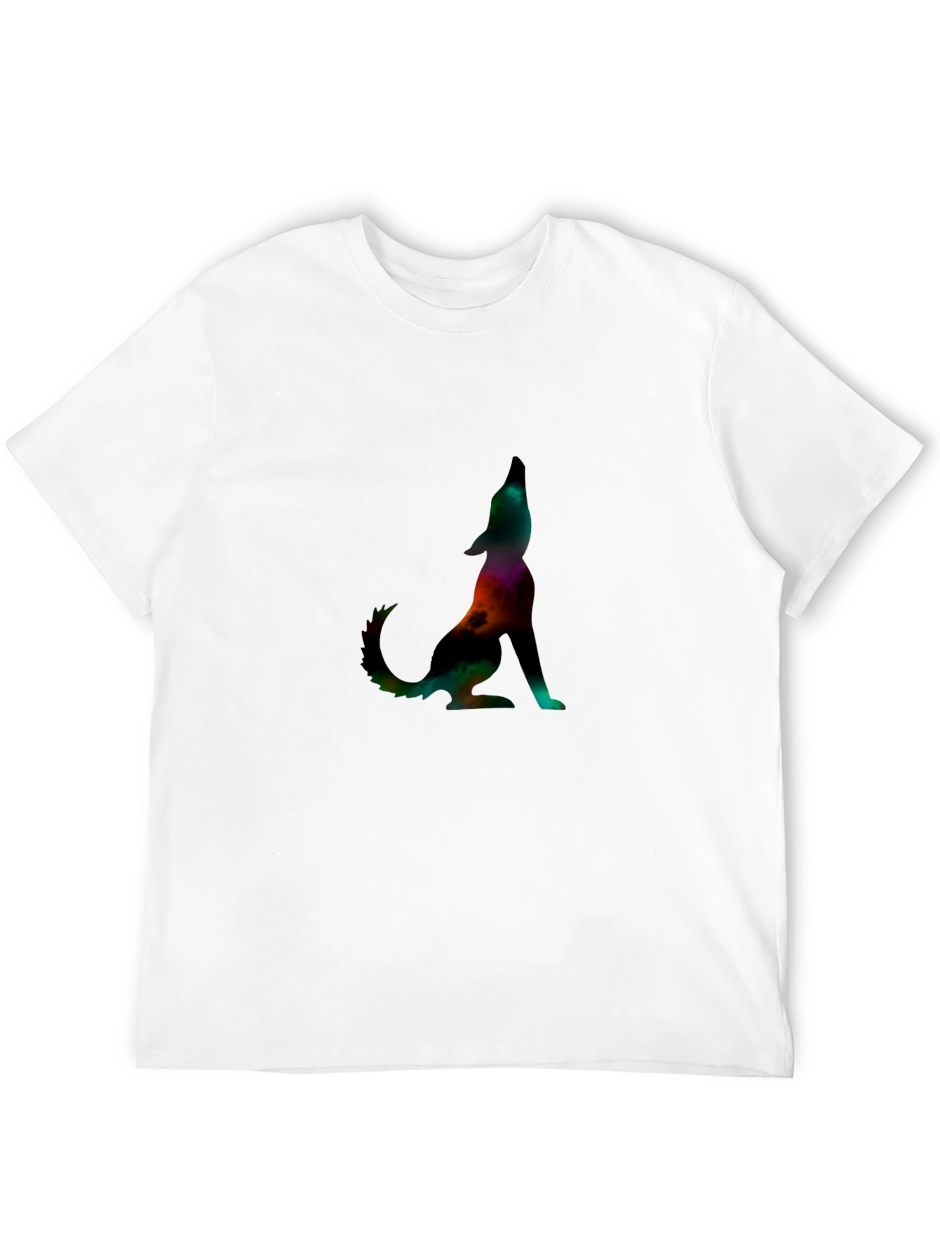 Galaxy Wolf Graphic Tee - Stylish Mens Black T-Shirt