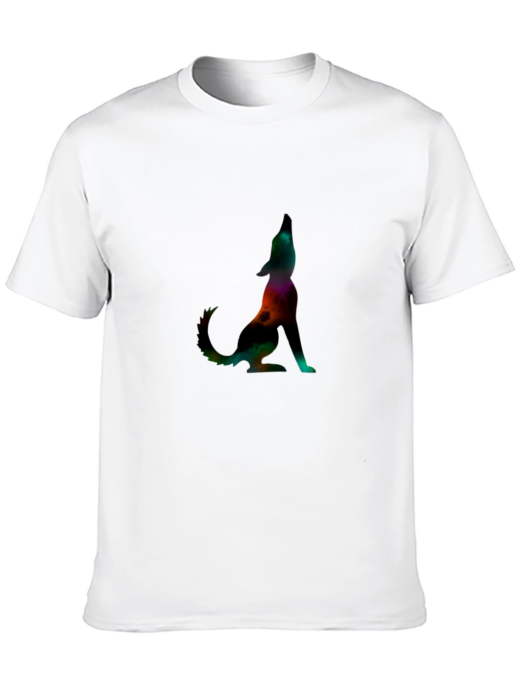 Galaxy Wolf Graphic Tee - Stylish Mens Black T-Shirt