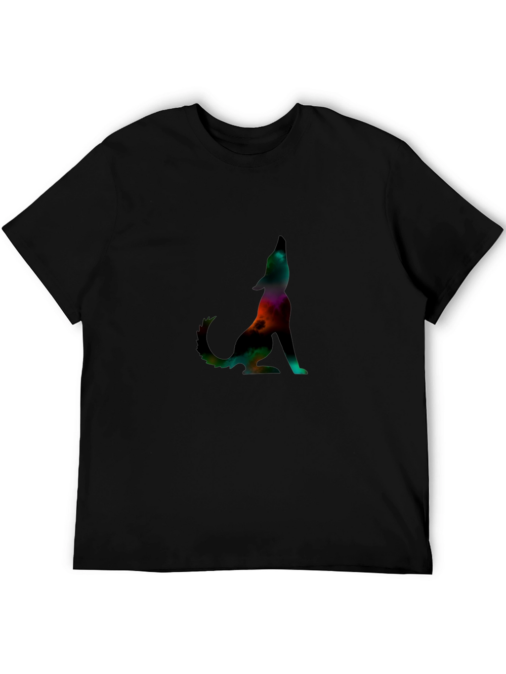 Galaxy Wolf Graphic Tee - Stylish Mens Black T-Shirt